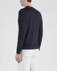 Summer Wool Crew Neck With Embroidered Shark