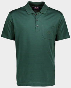 Organic cotton polo with pocket and tone-on-tone embroidered logo