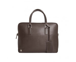 Printed leather briefcase