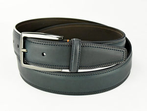 Double stitch leather belt
