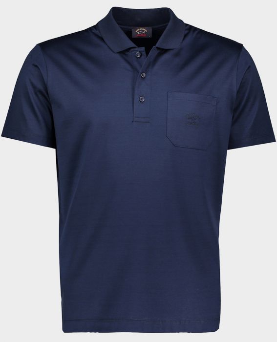 Organic cotton polo with pocket and tone-on-tone embroidered logo