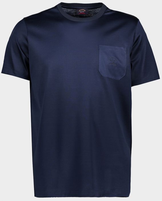 Organic cotton T-shirt with tone-on-tone embroidered logo on pocket