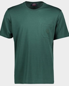Organic cotton T-shirt with tone-on-tone embroidered logo on pocket