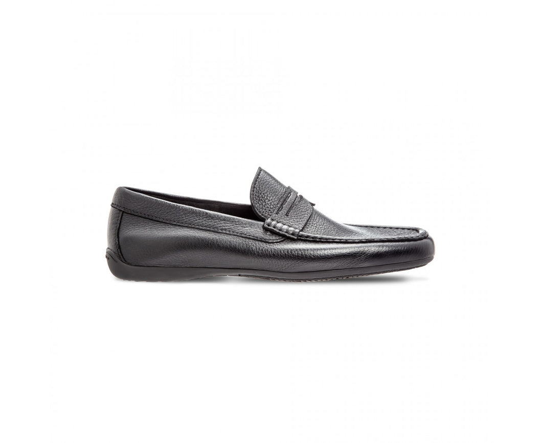 Black deerskin loafer shoes