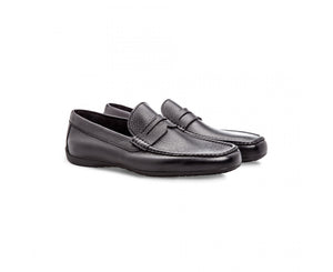 Black deerskin loafer shoes